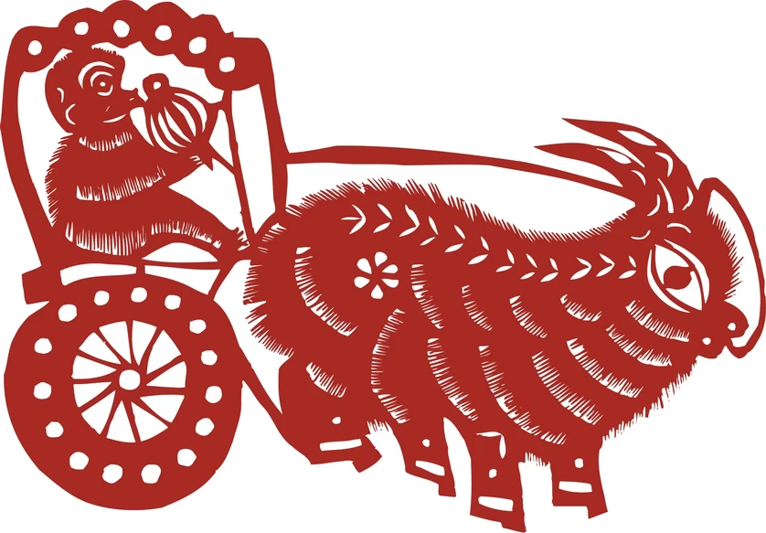 中国风中式传统喜庆民俗人物动物窗花剪纸插画边框AI矢量PNG素材【496】